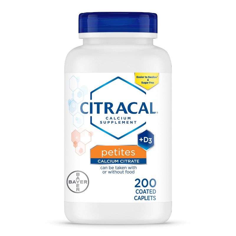 Citracal Petites Calcium Supplement with Vitamin D3, Dietary Supplement for Bone Health Support Coated Caplets - 200ct, 1 of 6