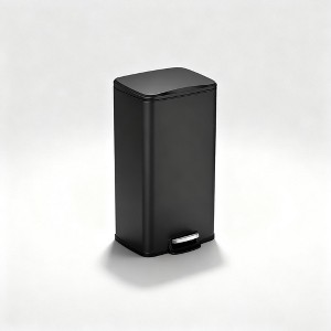 Innovaze 30 Liter / 8 Gal Rectangular Matt Black Step-on Trash Can for Kitchen, Office, Home - 1 of 4