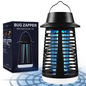 VECELO Bug Zapper Outdoor with LED Light, Plug in Mosquito Killer Lamp, Electric Mosquito Zapper, Black - 1 of 4