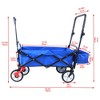 SKRAN Garden Cart Folding Wagon with Adjustable Handle & 360°Universal Wheels for Garden Camping Shopping Beach - 3 of 4