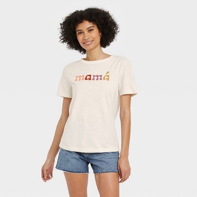 Women's Short Sleeve T-Shirt - Universal Thread™ Cream M