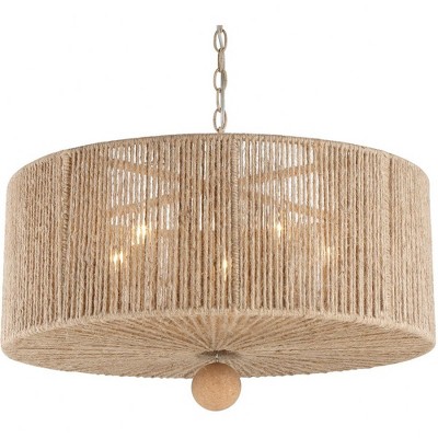 Jessa Burnished Silver 5-Light Indoor/Outdoor Drum Pendant