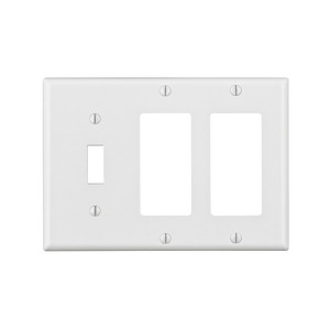 Leviton White 80431-00W 3-gang Thermoset Plastic Decorator/Toggle Wall Plate 1 pk - 1 of 1