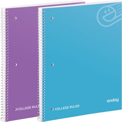 Enday 1-Subject Collage Ruled Spiral Notebook - 75 Sheets