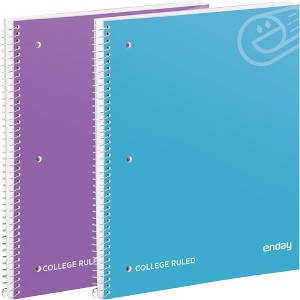 Enday 1-Subject Collage Ruled Spiral Notebook - 75 Sheets - 1 of 4