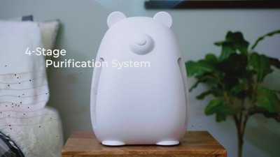 PureZone White Bear-Shaped True HEPA Air Purifier for Kids