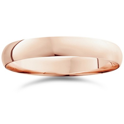 Pompeii3 4mm Dome High Polished Wedding Band 10k Rose Gold