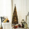 Whisen 5FT Prelit Slim Artificial Christmas Tree with 160 LED Lights and 294 Tips - Black - 2 of 4