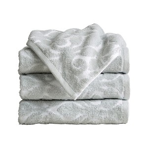 100% Cotton Quick Dry Decorative Floral Bath Towel Set - Great Bay Home - 1 of 4