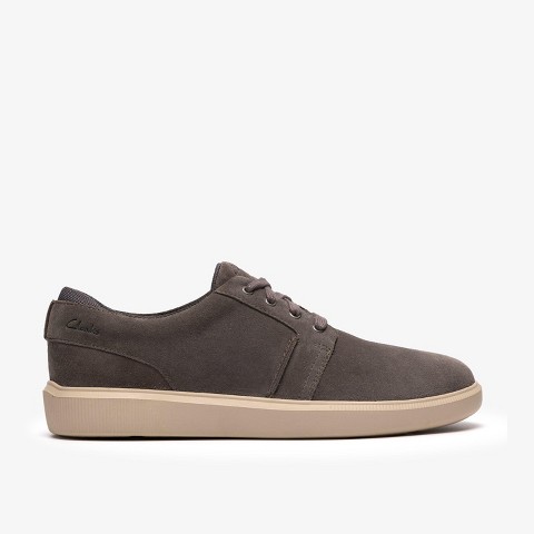 Clarks Mens Brodin Seam Grey Suede Shoes 7 Medium