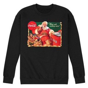 Men's - Coca-Cola - Vintage Santa With Coca Cola Ice Cooler Graphic Fleece Sweatshirt - 1 of 4