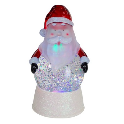 Pre-Lit Battery Operated Glitter Snow Globe Christmas Lantern Holiday  Decoration w/ Santa Claus 