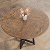 Industrial Round Dining Table, 47 Inch Round Kitchen Table for 4, Dinner Table with Wooden Top and Metal Base for Dining Room, Living Room - 4 of 4