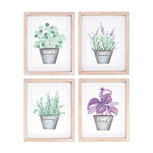 Melrose Framed Watercolor Herb Print (Set of 4) - 1 of 4