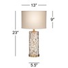 360 Lighting Margaret Modern Coastal Table Lamp 23" High Mother of Pearl Cylinder with Table Top Dimmer Cream Shade for Bedroom Living Room Bedside - 4 of 4