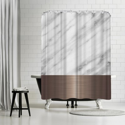 Americanflat Copper On Marble by Emanuela Carratoni 71" x 74" Shower Curtain