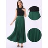 Allegra K Women's Flowy Pleated Elastic High Waist with Belt A-line Skirt - 2 of 4
