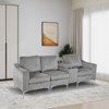 Aortzio 92.33"W 3-Seater Upholstery Convertible Sectional Corduroy Sofa With USB Port,2 Cup Holders - 2 of 4