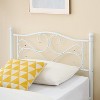 Twin Bed Frames, Twin Size Metal Platform Bed Frame with Curved Flower Headboard and Footboard, Under Bed Storage, No Box Spring Needed, White - 4 of 4
