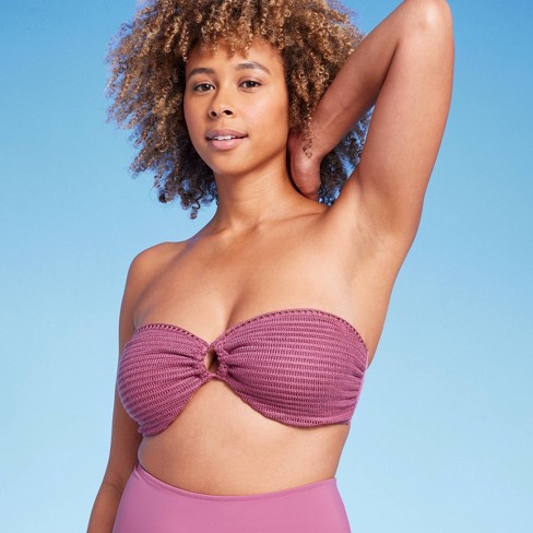 Women's Crochet Bandeau Bikini Top - Shade u0026 Shore™ Pink 38dd : Target