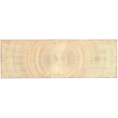 Wood Geometric Handmade Intricately Carved Radial Wall Decor Gold - Olivia & May