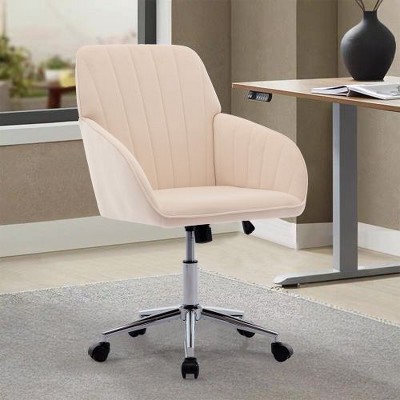 CAVINAS Adjustable Office Chair, Velvet Home Office Desk Chair, Ergonomic Office Chair, Swivel Chair, Backrest Seat, Desk Chair Comfy