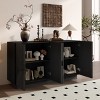 56'' Sideboard with 3D Grooved Doors and Adjustable Shelves,Modern Wood Cabinet for Dining Room or Entryway-Baofuwish - 3 of 4