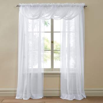 BrylaneHome  Sheer Voile Toga Valance Window Curtain