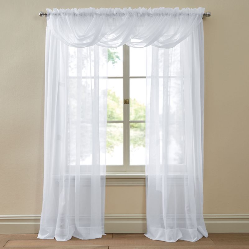 BrylaneHome  Sheer Voile Toga Valance Window Curtain, 1 of 2