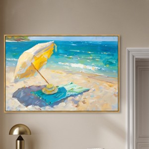 Art Remedy Morning Beach View Colorful Coastal Wall Art Framed - 1 of 4