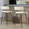 OUTSUPPLY Luxury Corduroy Bar Stool with Back, Golden Base & Footrest for Kitchen Island, Cafe, Vanity - 4 of 4
