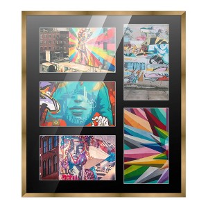 PosterPalooza | Metallic Gold Bronze Finish Collage Frame - Black Mat, 20 Frame Sizes, UV Acrylic - 1 of 4