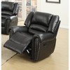 Bonded Leather Manual Glider Recliner Chair with Nailhead Studs and Comfortable Cushion - 2 of 4