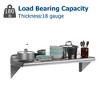 Whizmax Stainless Steel Shelf 12" x 72",260 lb [NSF Certified] Metal Wall Mount Shelf with Backplash for Restaurant, Laundry Room, Kitchen and Garage - 2 of 4