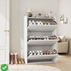Shoe Cabinet with 3 Flip Drawers FreeStanding Shoe Storage  Wooden Shoe Organizer with Adjustable Shelf - 4 of 4