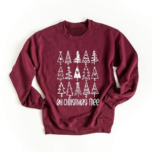 Simply Sage Market Women's Graphic Sweatshirt Distressed Oh Christmas Tree - 1 of 4