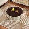 KTMBDW Round Coffee Table with Storage, Fluted Center Table with Sliding Door for Living Room, Home Small Space, 30.3" Small Center Table - 3 of 4