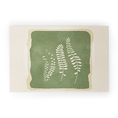 Nadja Minimalist Abstract Leaves 1 Small Welcome Mat - society6