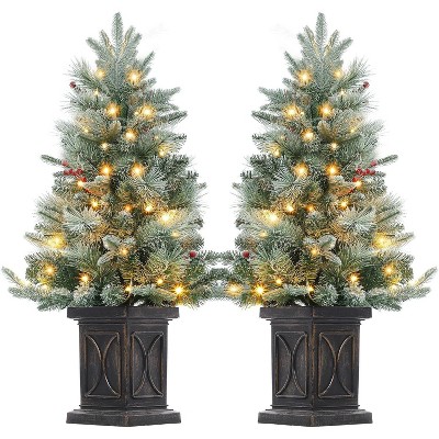 Christmas Tree for Front Door, Christmas Tree with Potted, Xmas Tree with Red Berries, Xmas Tree for Holiday Decor