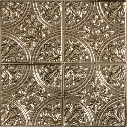 Roommates Copper Tin Tile Peel and Stick Wallpaper