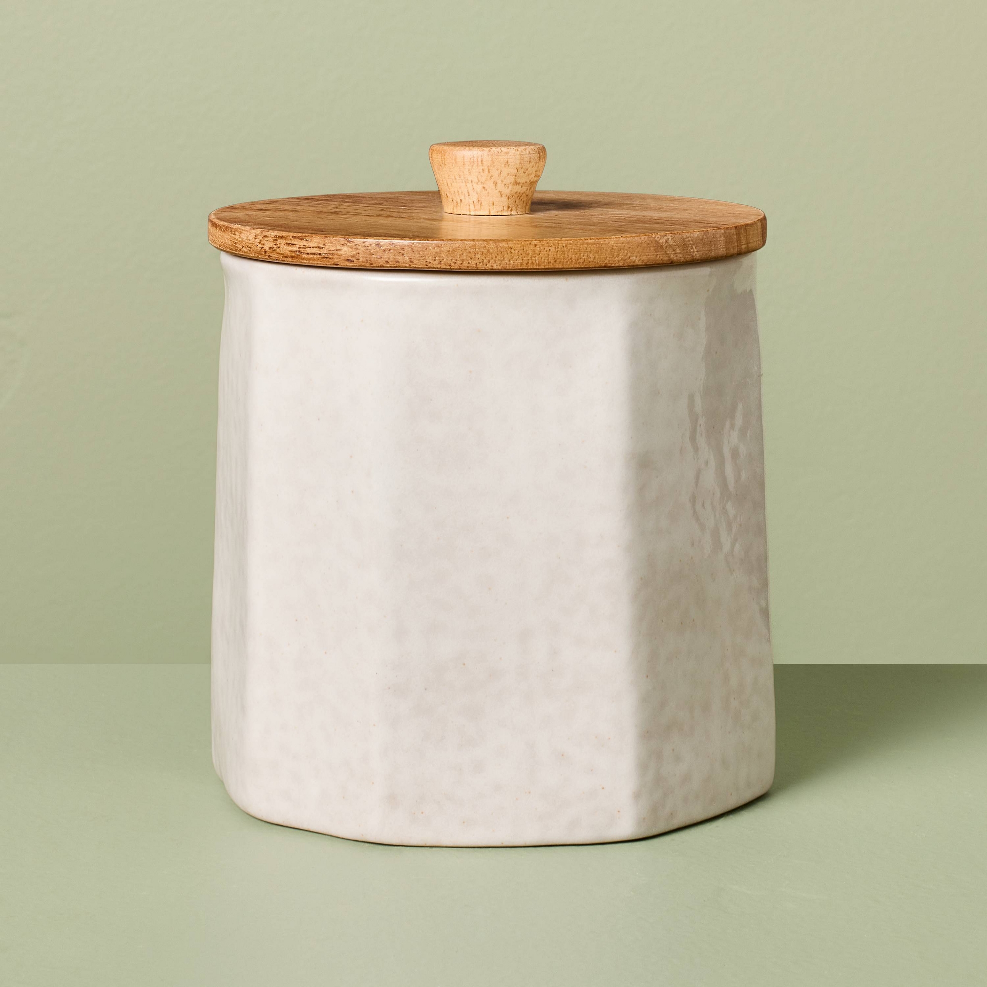 29 fl oz Ceramic Stoneware Food Storage Canister Sour Cream - Hearth & Hand™ with Magnolia