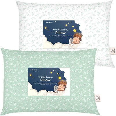 KeaBabies Toddler Pillow - Soft Organic Cotton Kids Pillows for Sleeping - Travel Pillow for Kids Age 2-5