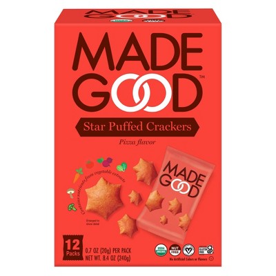 MadeGood Star Puffed Pizza Crackers - 8.4oz/12ct