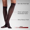 LECHERY Women's Lustrous Silky Shiny Sheer Dress Nylons Knee-Highs Stockings Socks (2 Pairs) - 3 of 4