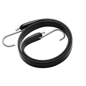 VEVOR 50 Piece Flat Bungee Cord, 19.8 mm Heavy Duty Bungee Straps with Steel S-Hooks, 31" Elastic Bungee Rope for Cargo, Tarps, Black - 1 of 4