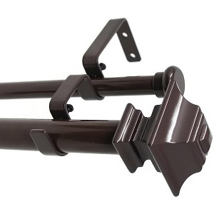 Urbanest Pila Flat Button 1-inch 5-8 inch Double Drapery Curtain Window Rod Set - 1 of 4