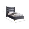Meridian Furniture,Barolo Velvet Bed - 3 of 4