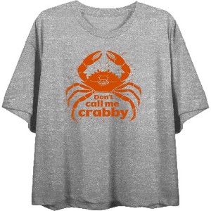 Crustacean Charm – "Don't Call Me Crabby" Women's Crew Neck Short Sleeve Top - 1 of 3