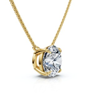 Pompeii3 1Ct Floating Solitaire Diamond Pendant 14k Gold Women's 18" Necklace Lab Created - 1 of 3
