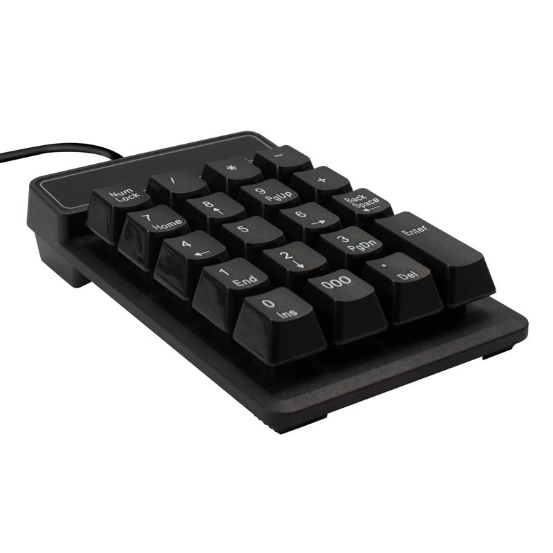 Insten USB Numeric Keypad, Portable Mini Wired Numpad, 19 Keys Accounting Number Keyboard Extension, For Laptop Desktop Computer PC, Black, 3 of 10